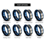 font options for inside engraving on blue & gray harbor buoy wave rings