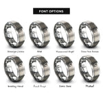 font options for inside engraving on gray harbor entrance rings