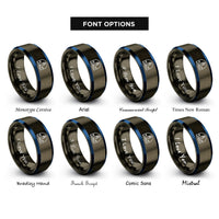 font options for inside engraving on gunmetal & blue harbor entrance rings