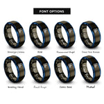 font options for inside engraving on gunmetal & blue harbor or marina rings