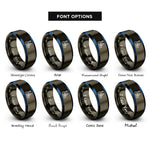 font options for inside engraving on gunmetal & blue harbor or marina rings