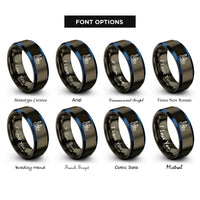 font options for inside engraving on gunmetal & blue harbor or marina rings