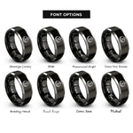 font options for inside engraving on black & grey hard hat rings