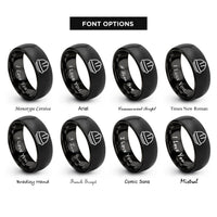 font options for inside engraving on black hard hat rings