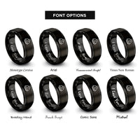 font options for inside engraving on black hard hat rings