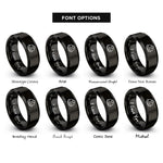 font options for inside engraving on black hard hat rings