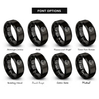 font options for inside engraving on black hard hat rings