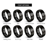 font options for inside engraving on black hard hat rings