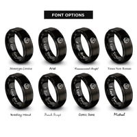 font options for inside engraving on black hard hat rings