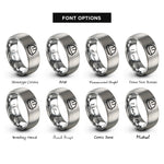font options for inside engraving on grey hard hat rings