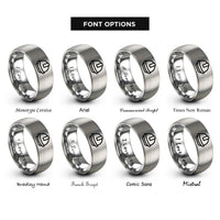 font options for inside engraving on gray hard hat rings