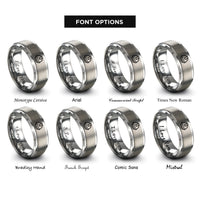 font options for inside engraving on grey hard hat rings