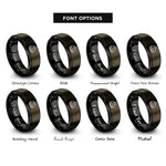 font options for inside engraving on gunmetal & black hard hat rings