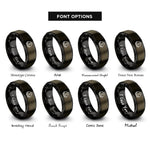 font options for inside engraving on gunmetal & black hard hat rings