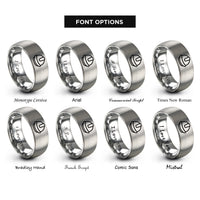 font options for inside engraving on gray hard hat icon rings
