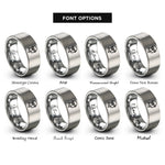 font options for inside engraving on grey hardhat diver silhouette rings