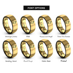 font options for inside engraving on black & gold hare rings