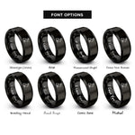 font options for inside engraving on black hare rings