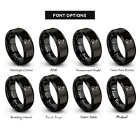 font options for inside engraving on black hare rings