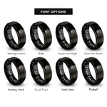 font options for inside engraving on black harmonic clef rings