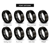 font options for inside engraving on black harmonic clef rings