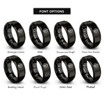 font options for inside engraving on black harmonic clef rings