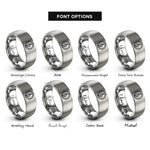 font options for inside engraving on gray harmonic clef rings