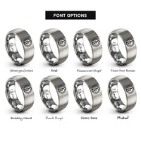 font options for inside engraving on gray harmonic clef rings