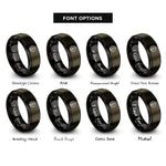 font options for inside engraving on gunmetal & black harmonic clef rings