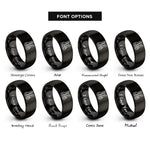font options for inside engraving on black harness carabiner rings
