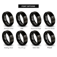 font options for inside engraving on black harness carabiner rings