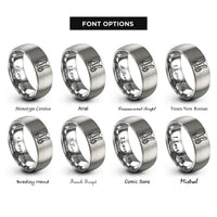 font options for inside engraving on gray harness carabiner rings