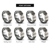 font options for inside engraving on silver harness carabiner rings