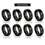font options for inside engraving on black harness snare rings