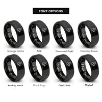 font options for inside engraving on black harness snare rings
