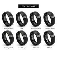 font options for inside engraving on black harp rings
