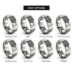 font options for inside engraving on gray harp rings
