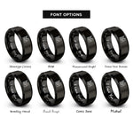 font options for inside engraving on black harpist rings