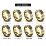 font options for inside engraving on gold & gray hash browns rings