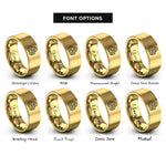 font options for inside engraving on gold hash browns rings