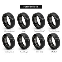 font options for inside engraving on black hatchet rings