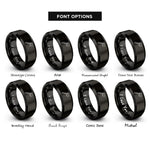 font options for inside engraving on black hatchet rings