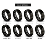 font options for inside engraving on black hatchet rings