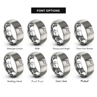 font options for inside engraving on gray hatchet rings