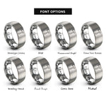 font options for inside engraving on silver hatchet rings