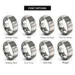 font options for inside engraving on grey hatchet rings
