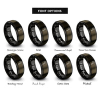 font options for inside engraving on gunmetal & black hatchet rings