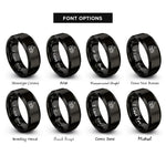 font options for inside engraving on black hatchet log rope rings