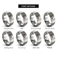 font options for inside engraving on grey hatchet log rope rings