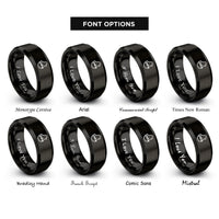 font options for inside engraving on black hatching chick rings